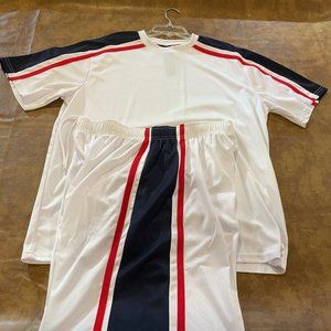 Brand New LU LINEA UOMO Two Piece Short Set, XXL, Red/White/Blue W/Tags